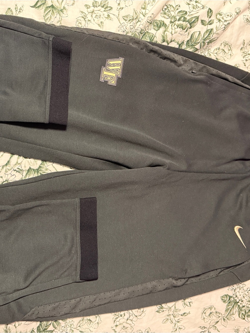 Nike Men’s Black Sweatpants with Gold Swoosh & Logo